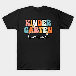 Kindergarten Crew Team Groovy Back To School T-Shirt